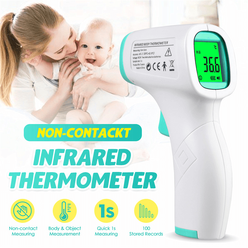 CE/FDA Certificated Portable Forehead Electronic IR Infrared Thermometer Non-Contact LCD Digital Temperature Fever Measurement Tester for Baby Adult Child Digital Thermometer - Trendha