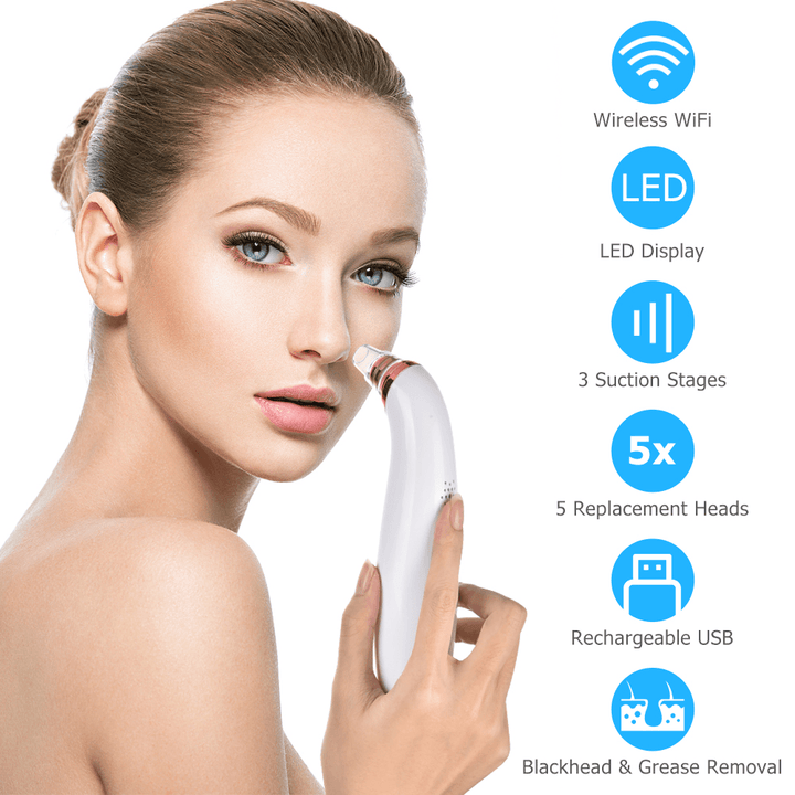 Wifi Camera Visual Blackhead Remover Nose Cleaner Pore Acne Pimple Removal Vacuum Suction Facial Diamond Peeling Beauty Tools - Trendha
