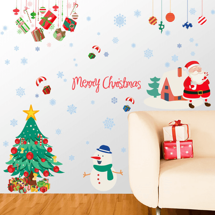 Miico ABQ9706 Christmas Sticker Cartoon Wall Stickers PVC Removable for Room Decoration Christmas Party - Trendha