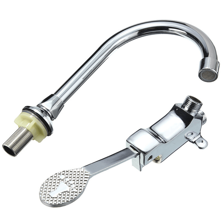Single Handle Foot Pedal Valve Faucet Kitchen Bathroom Copper Basin Sink Tap - Trendha