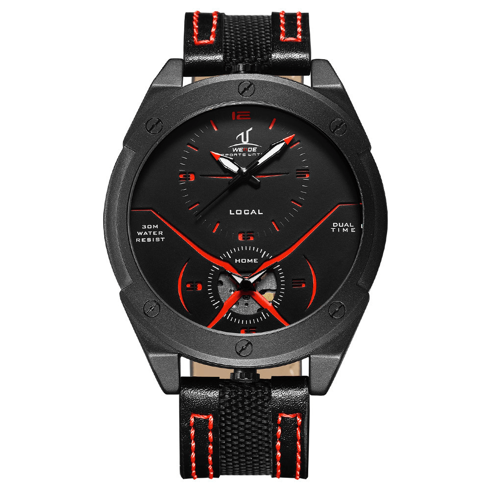 WEIDE UV1703 Colorful Unique Design Men Wrist Watch Dual Time Display Quartz Watches - Trendha