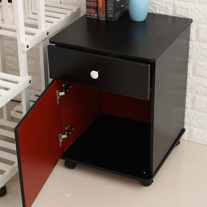 2 Drawers Mobile File Cabinet Holder Document Cabinet with 4 Casters for Business File End Table Black - Trendha