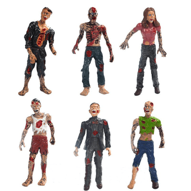 Six Set Zombie Model Terror Corpse Action Figures Model Toys for Kids Children Gift - Trendha