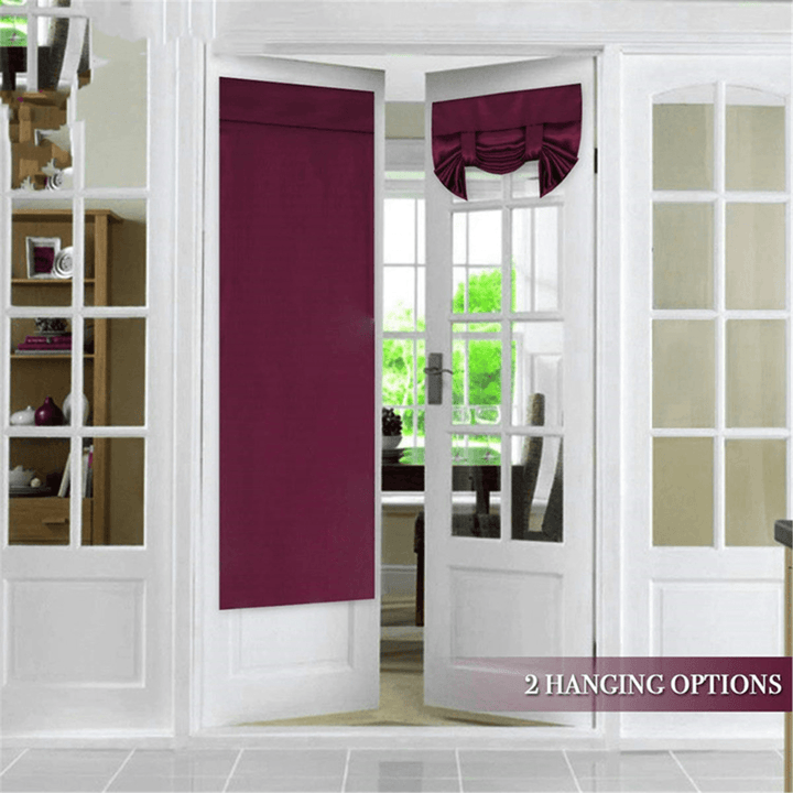 66X173Cm French Door Window Curtain Shading Curtain Folding Pure Color Curtain for Home Window Decoration - Trendha
