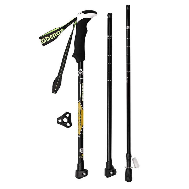 Foldable Handle Cane Retractable Stick Hiking Trekking Pole Adjustable Cane 65-135Cm 3-Section - Trendha