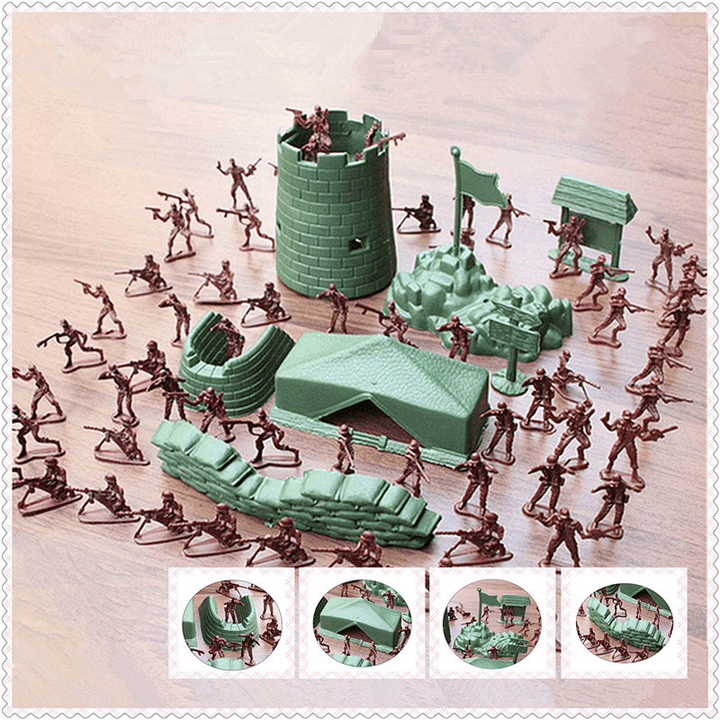 100PCS 3CM Army Combat Men Kid Toy Soldiers Military Plastic Figurine Action Figure - Trendha