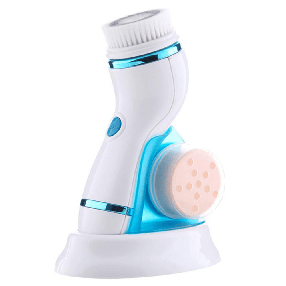 4 in 1 Sonic Facial Cleansing Brush Silicone Vibration Cleaning Device Personal Skin Care Brush Face Scrubber Tool Beauty Machine - Trendha