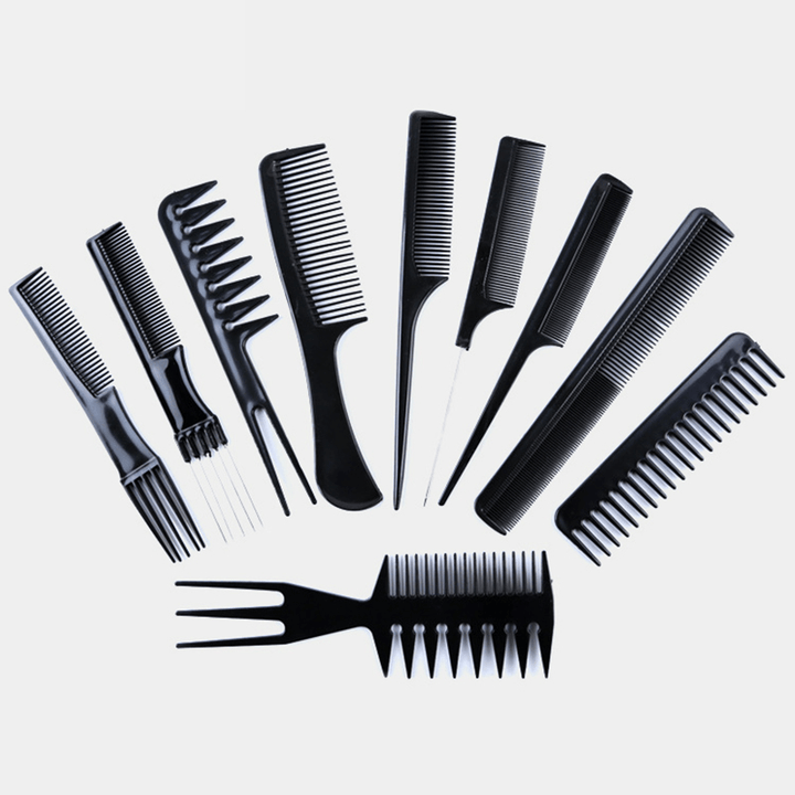 10Pcs/Set Professional Hair Brush Comb Salon Barber Hair Combs Hairbrush Hairdressing Combs Hair Care Styling Tools - Trendha