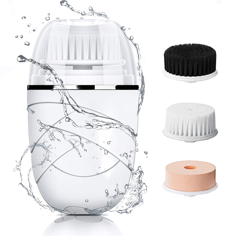 Facial Cleansing Brush Mini Electric Facial Brush Exfoliating Blackhead Removal Waterproof 3 in 1 Face Brush Skin Care - Trendha