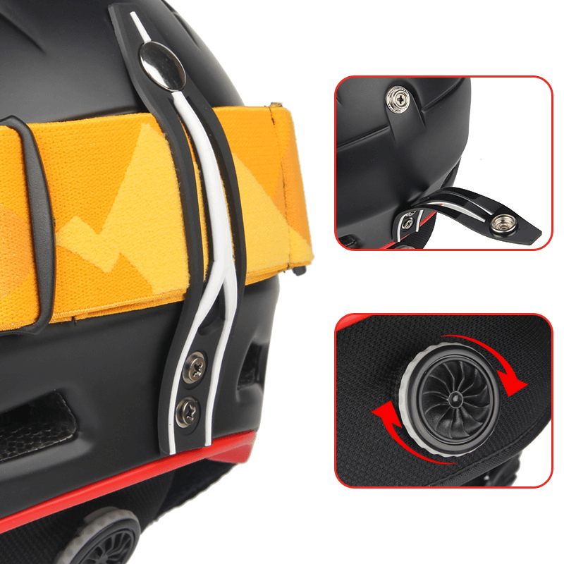 GIYO Skiing Helmet, Male and Female Professional Skiing Equipment for Warm and Breathable Snow Helmet Single Board Helmet Armor - Trendha