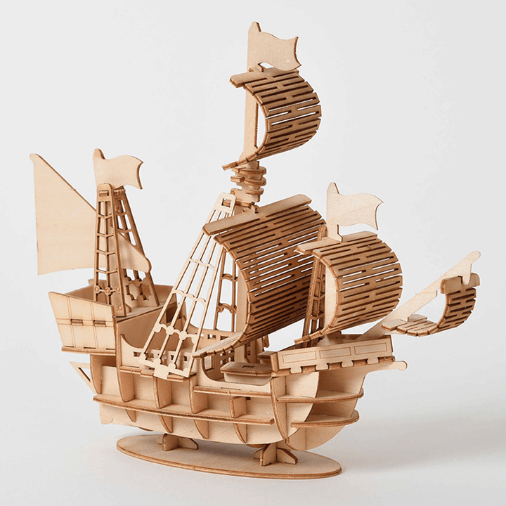 DIY 3D Wooden Handmade Assemble Three-Dimensional Marine Sailing Ship Model Building Toy - Trendha