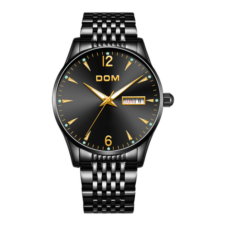 DOM M-11BL-1M89 Fashion Men Watch 3ATM Waterproof Luminous Date Display Quartz Watch - Trendha