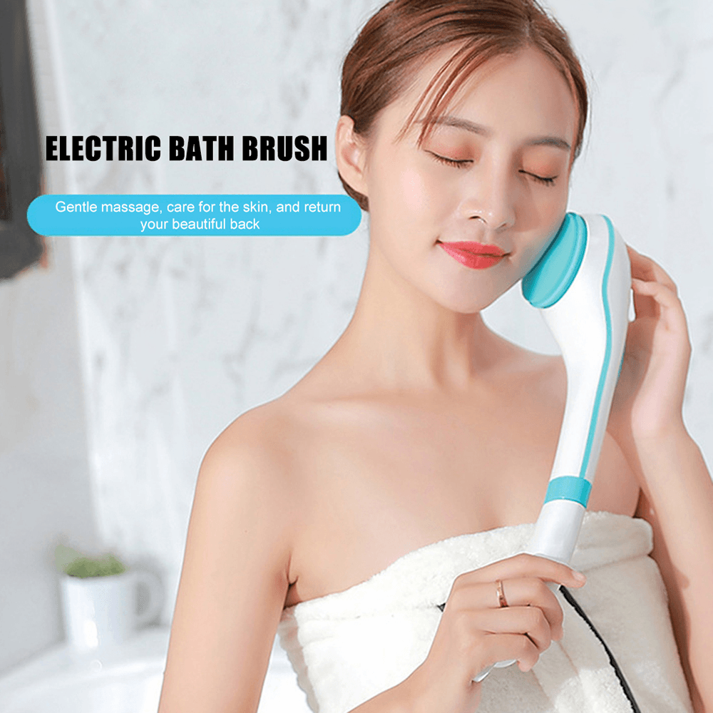 USB Rechargeable Electric Bath Brush Waterproof Remove Exfoliating Shower Brush Silicone Spa Rub Massage Body Scrubber - Trendha