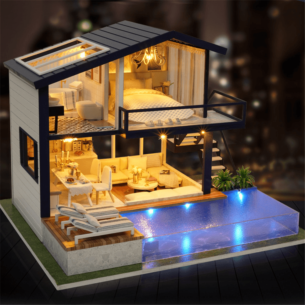 Cuteroom A-066 Time Apartment DIY Doll House with Furniture Light Gift House Toy - Trendha