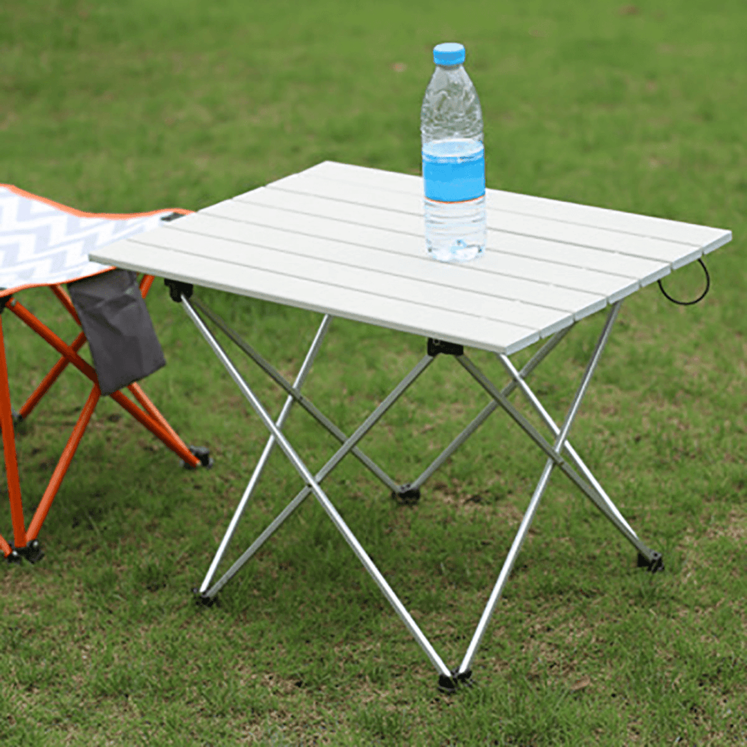 Ultra Light Aluminum Outdoor Folding Table Camping Barbecue Stall Portable Tea Table Stool with Organizer Bag - Trendha