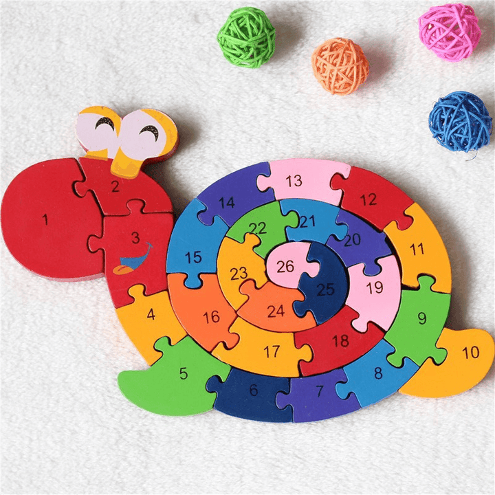 26Pcs Multicolor Letter Children'S Educational Building Blocks Snail Toy Puzzle for Children Gift - Trendha