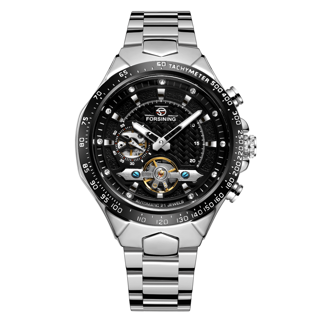 FORSINING FSG8204 Fashion Men Automatic Watch Luminous Display Waterproof Stainless Steel Strap Mechanical Watch - Trendha