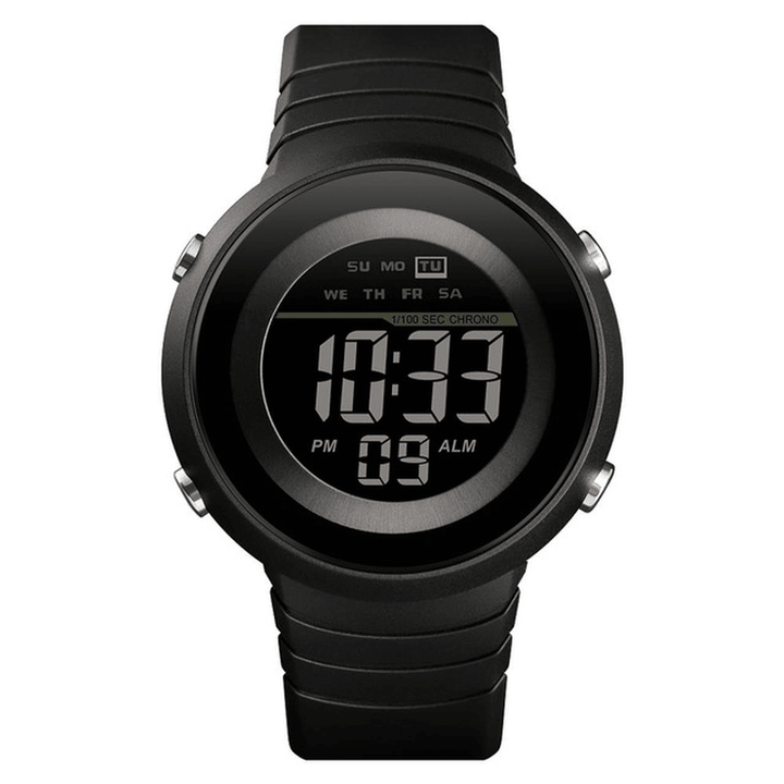SKMEI 1497 Simple Design Back Light LED 50M Waterproof Chronograph Week Digital Watch Men Watch - Trendha