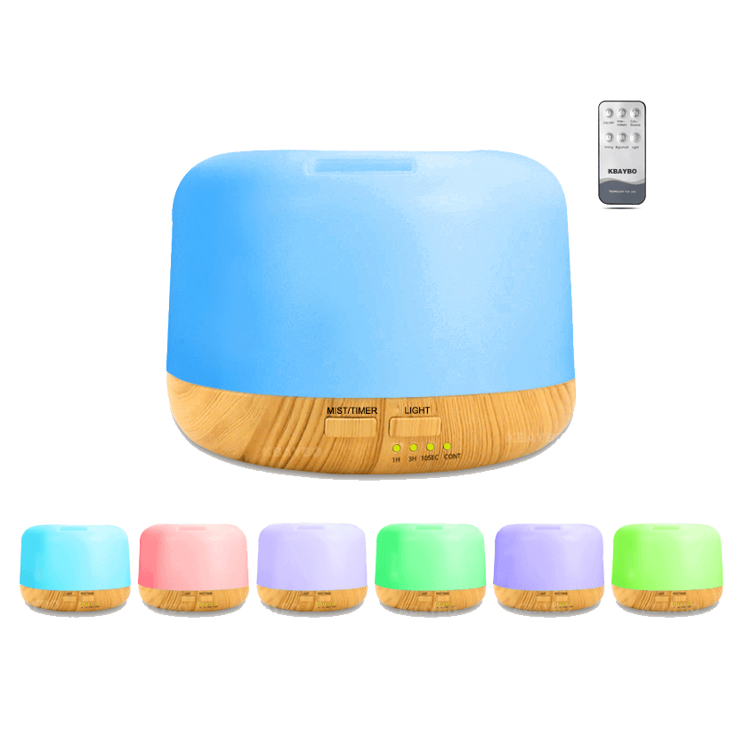 300ML Remote Control 7 Colors LED Atmosphere Light Essential Oil Aroma Fog Diffuser Air Humidifier Air Purifier - Trendha
