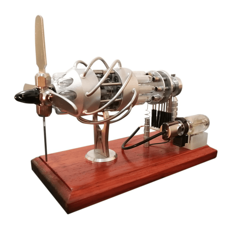 STARPOWER 16 Cylinder Quartz Tube External Combustion Hot Air Stirling Engine Model STEM Engine Motor - Trendha