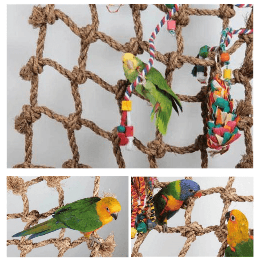Parrot Bird Cage Toy Game Hanging Rope Climbing Buckles Swing Ladder Birds Toys - Trendha