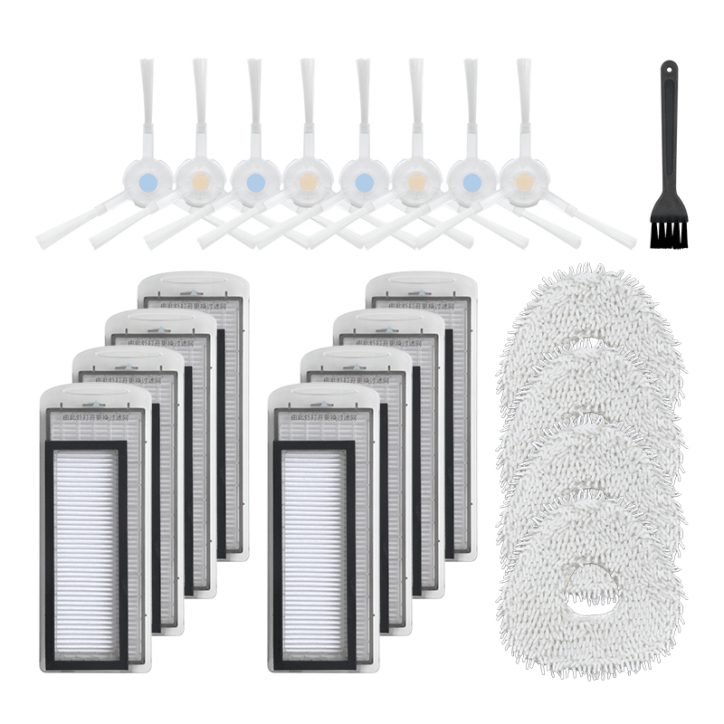 21Pcs Replacements for NARWAL Vacuum Cleaner Parts Accessories Side Brushes*8 HEPA Filters*8 Mop Colthes*4 Cleaning Tool*1 [Non-Original] - Trendha