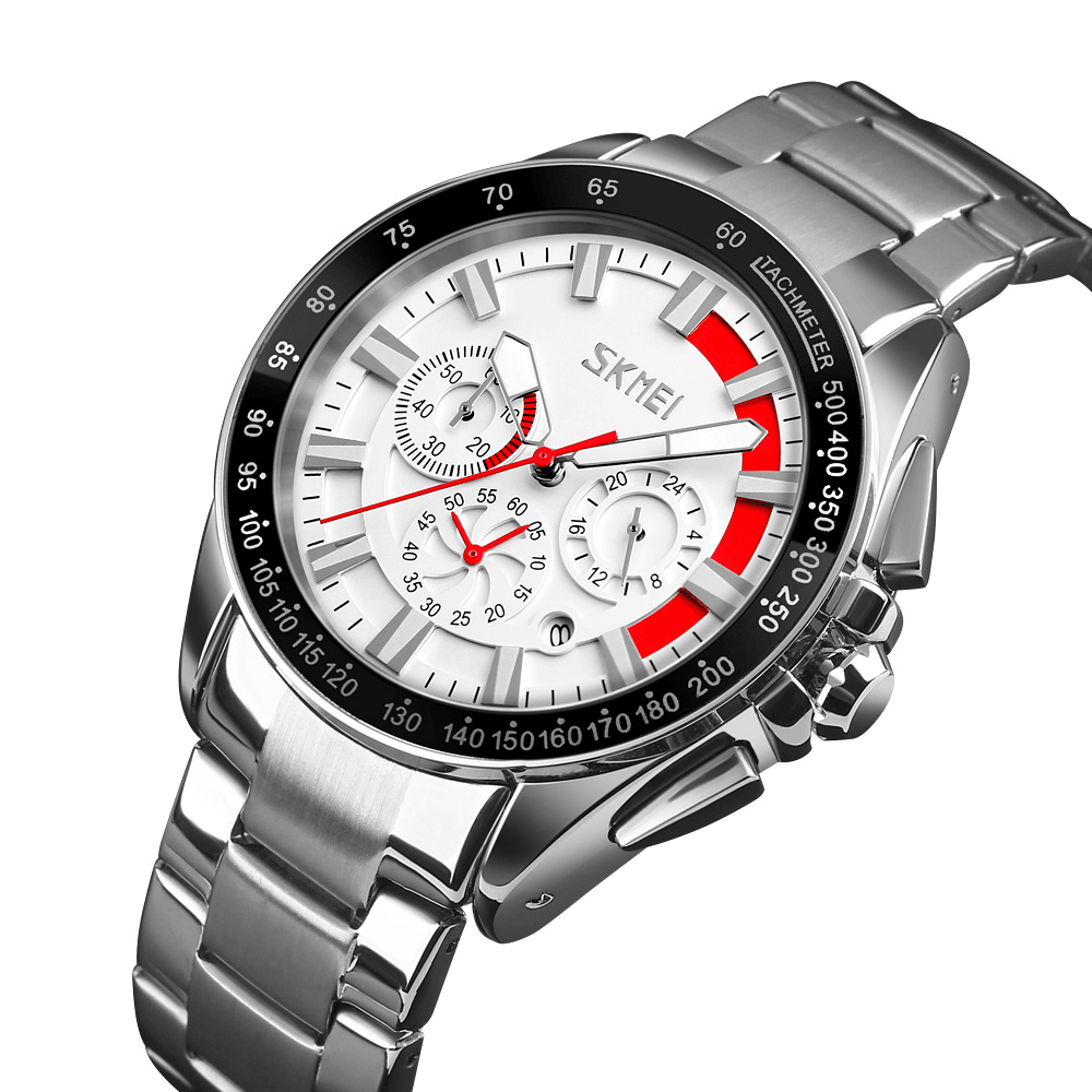 SKMEI 9167 Multi-Function Fashion Men Watch Stopwatch Date Display Sport Quartz Watch - Trendha