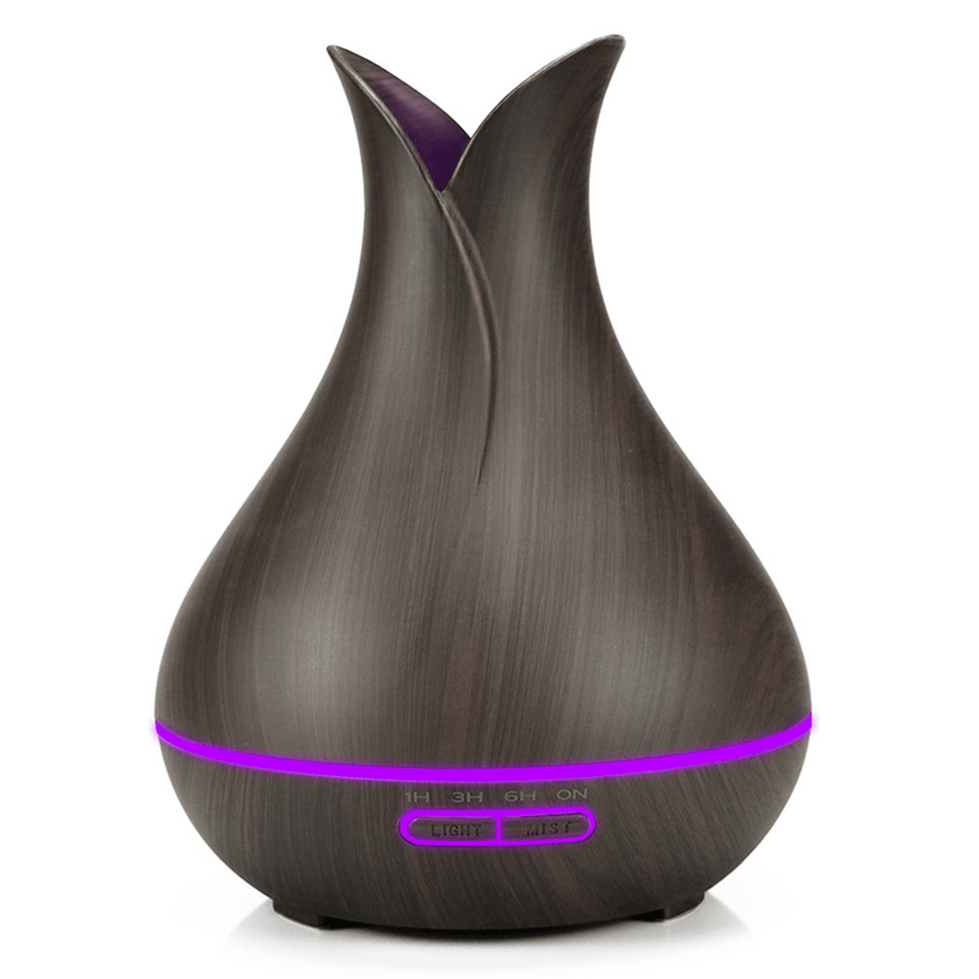 400Lml Electric Wood Grain Time Mode Cool Mist Humidifier Aroma Essential Oil Diffuser LED Lights Aroma Humidifier - Trendha