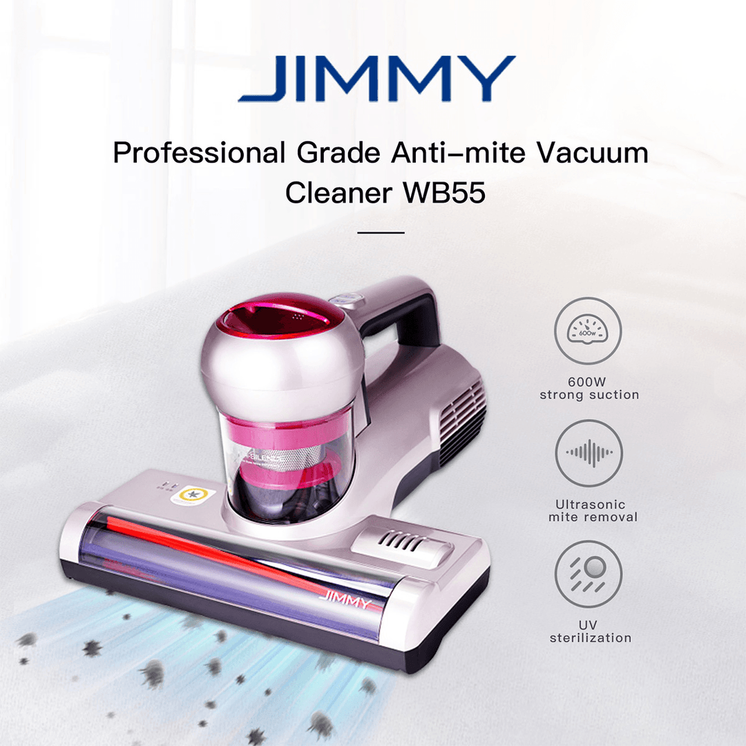 JIMMY WB55 UV-C Ultrasonic Anti-Mites Vacuum Cleaner 2 Modes 600W Large Suction Power Cyclonic Filtration System - Trendha