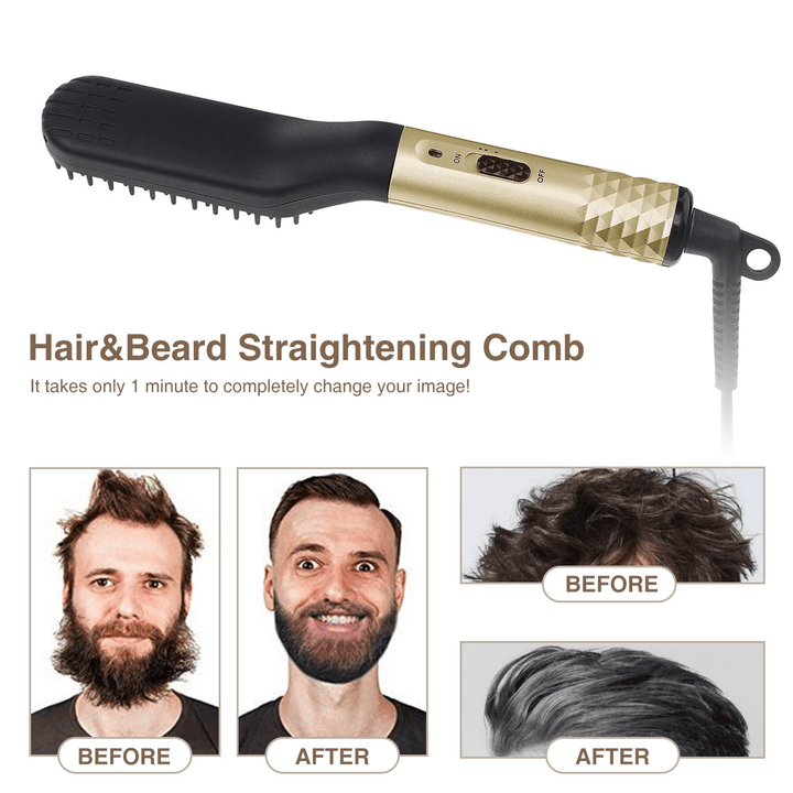 110-240V Electric Multifunctional Hair Styler Electric Hot Comb and Beard Straightening Brush with 360° Rotation Cord - Trendha