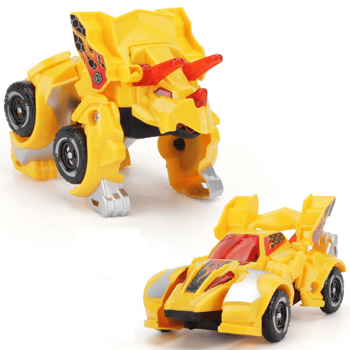 Electric Transformed Dinosaur Chariot Car Diecast Model Toy with LED Lights for Kids Gift - Trendha