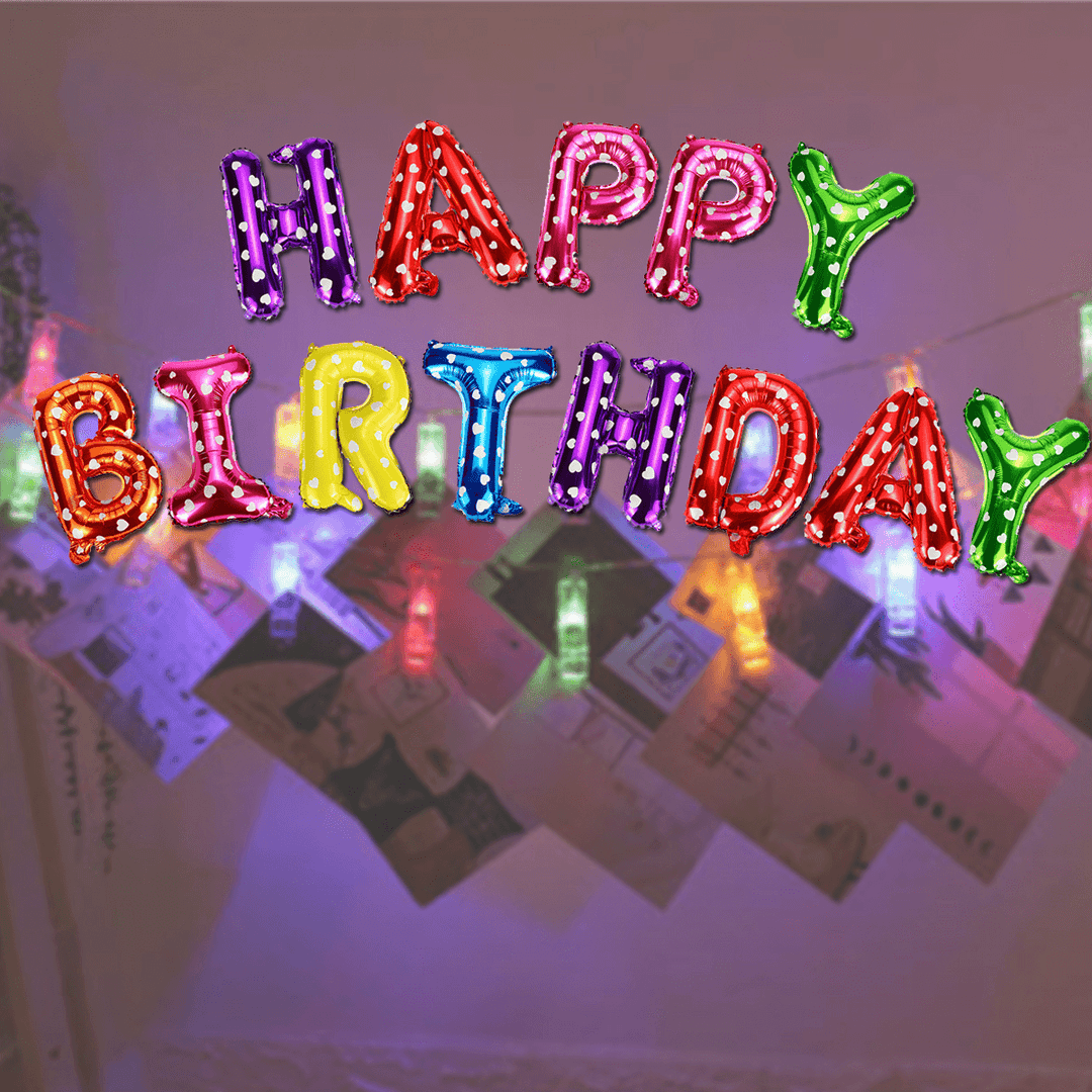 Happy Birthday Balloons Set Aluminum Foil Balloon Kids Birthday Anniversary Party Decoration - Trendha