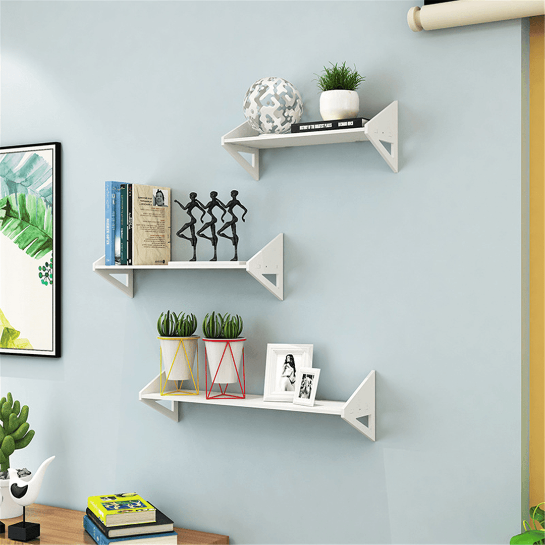 1 Piece Wall-Mounted Storage Shelf Rack Punch Free Wall Hanging Bookshelf Home Decorations Display Stand Bracket - Trendha