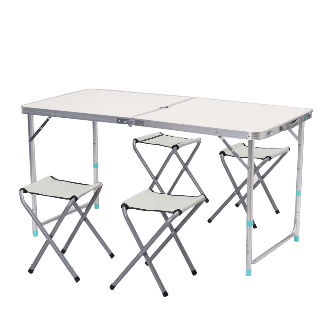 Foldable Chair and Desk Set Portable Aluminum Picnic Table and Chair Outdoor Night Market Stalls Supplies - Trendha