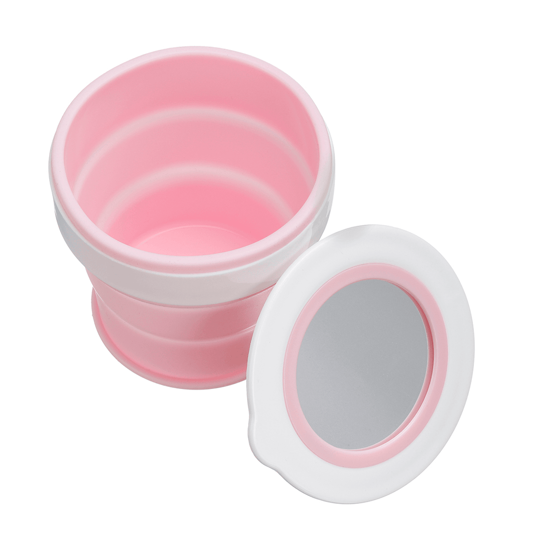 280ML Large-Capacity Folding Water Cup Silicone Material with Makeup Mirrors - Trendha