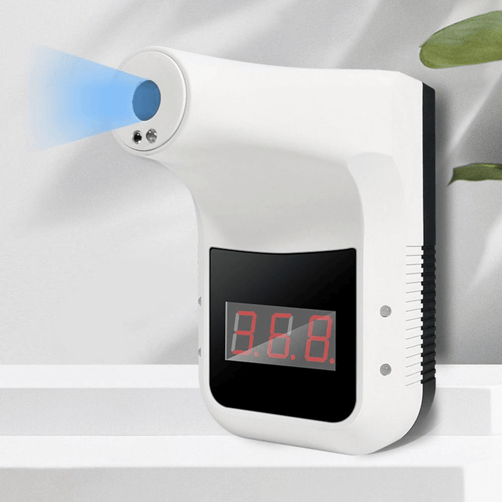 Non-Contact Digital Thermometer Wall-Mounted Infrared Forehead Thermometer LCD Display School/Office/Metro Wall Thermometer - Trendha