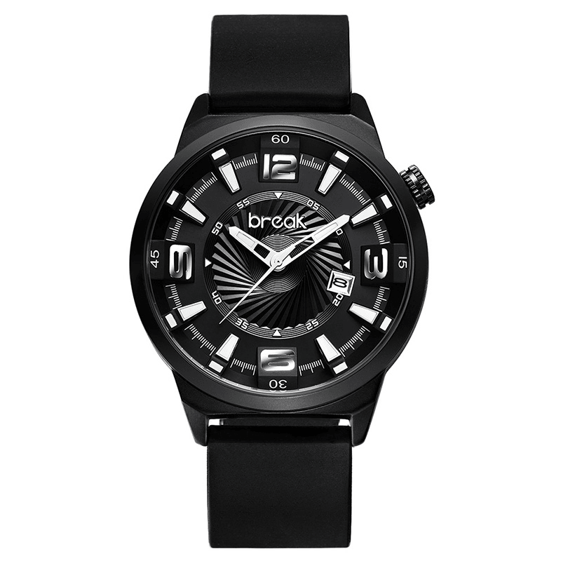 BREAK 5109 Unique Design Unisex Watch Leather or Rubber Band Quartz Watch - Trendha