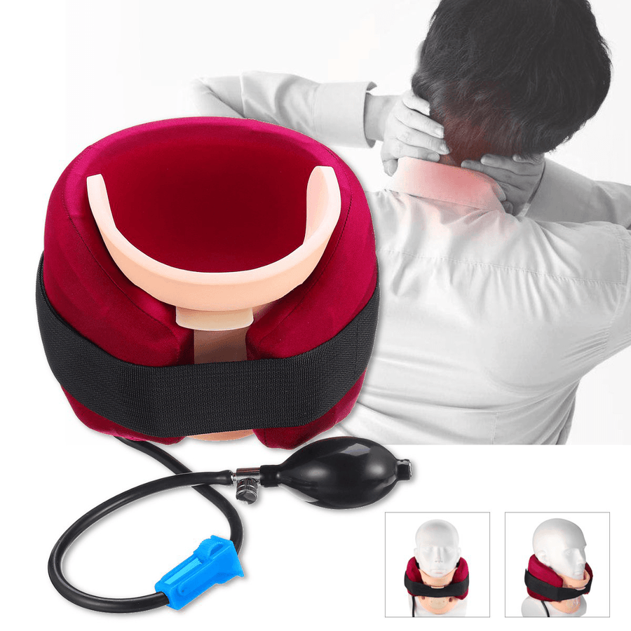 Inflatable Neck Relief Traction Cervical Collar Brace Support Stretcher Device - Trendha