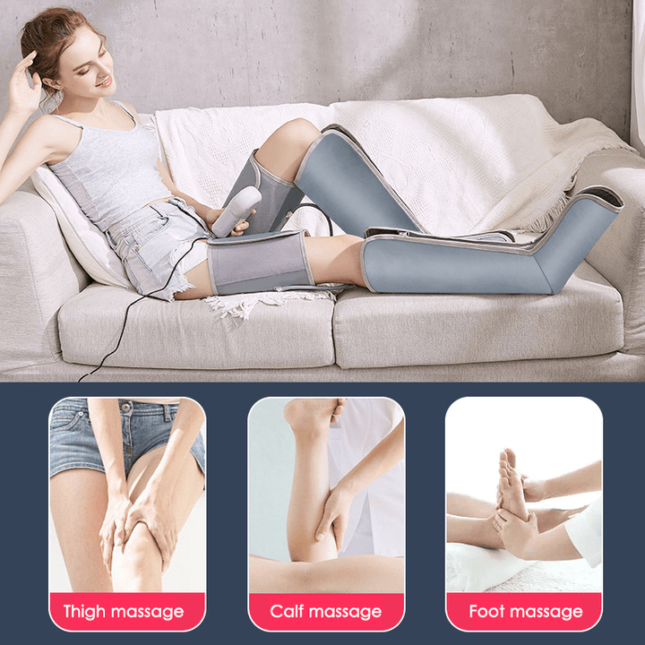 Air Compression Leg Massager Electric Circulation Wrap for Body Foot Ankles Calf Therapy Massage - Trendha