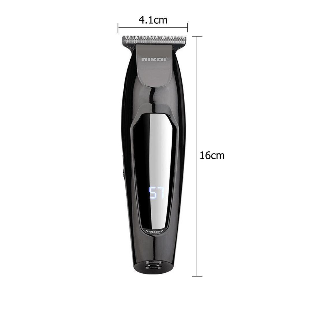 USB LCD Digital Display Hair Clipper Oil Head Push White Electric Clipper Trimming Carving Small Fader - Trendha