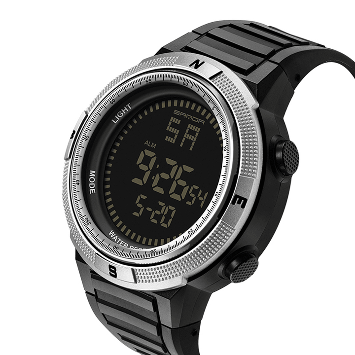 SANDA 360 Digital Watch Men Fashion Silicone Strap Calendar Luminous Display Outdoor Sport Watch - Trendha
