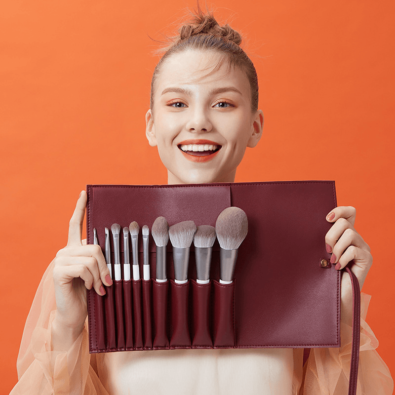 HAPPYMAKEUP 10Pcs Makeup Brushes Set Full Set of Fiber Hair Brush Makeup Tool - Trendha