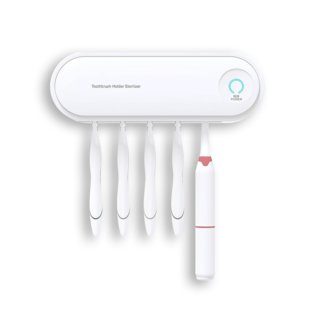 2-In1 UV Toothbrush Sterilizer Holder Wall Mounted 5 Toothbrush Holder and Drying Function Automatic Antibacteria Cleaner - Trendha