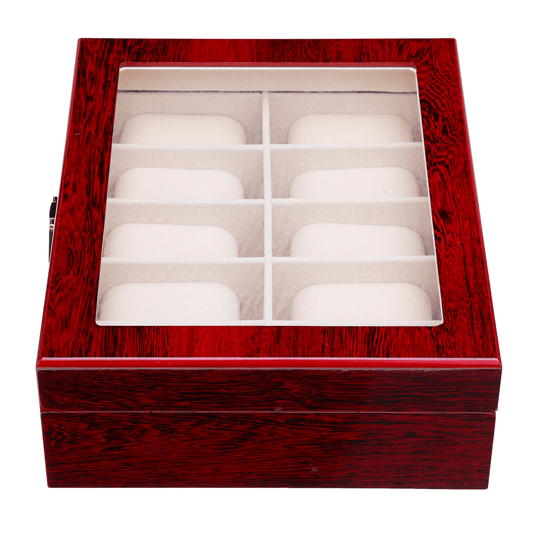 10/20 Grids Wooden Watches Display Case Jewelry Box Collection Storage Holder Box - Trendha