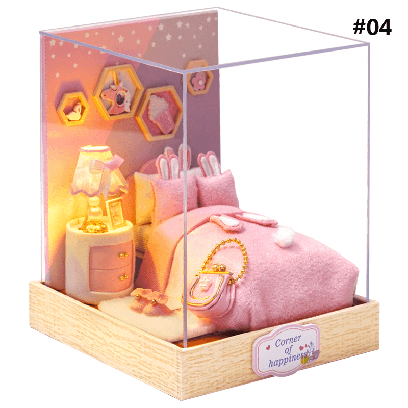 Cuteroom Corner of Happiness DIY Cabin Happiness One Pavilion Series Doll House with Dust Cover - Trendha
