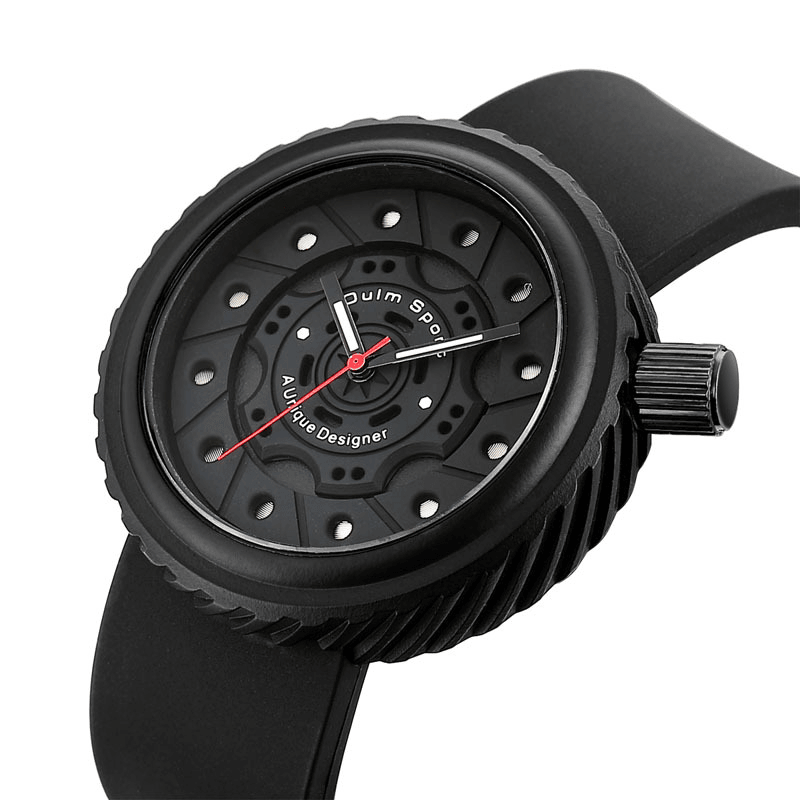 Oulm Fashion Trendy Wrist Watch 3ATM Waterproof Silicon Band Men Sports Quartz Watch - Trendha