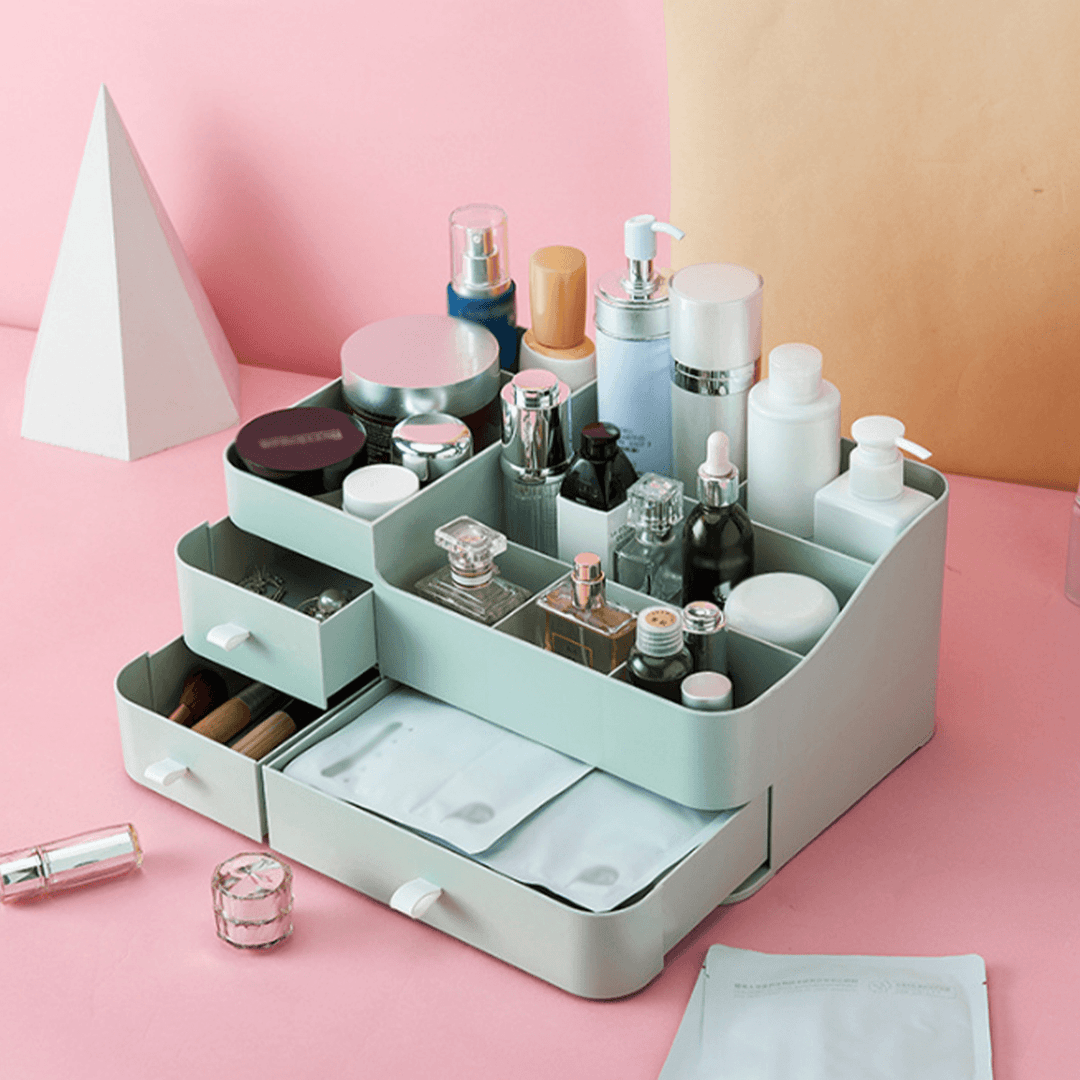 Plastic Cosmetic Organizer Makeup Holder Drawers Jewelry Storage Box - Trendha