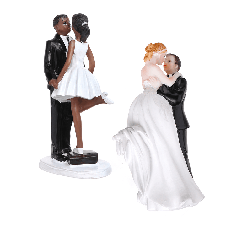 Romantic Funny Wedding Cake Topper Figure Bride Groom Couple Bridal Decorations - Trendha