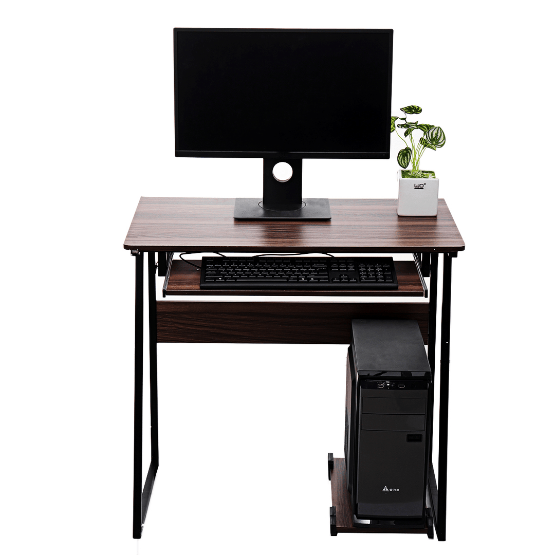 Guosarten Trapezoidal Computer Desk Table Writing Study Desk Office Workstation with Keyboard and Mainframe Stand for Office Home - Trendha