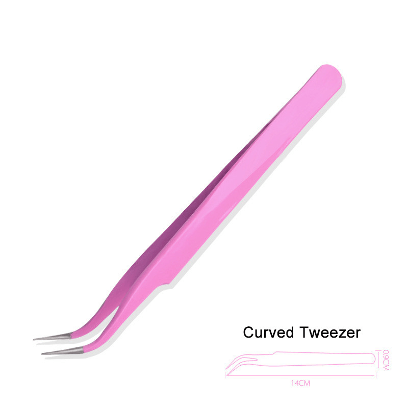 Stainless Steel Nail Nippers Straight Curved Tweezers Nail Rhinestone Paillette Glitter Picker Eye Makeup - Trendha